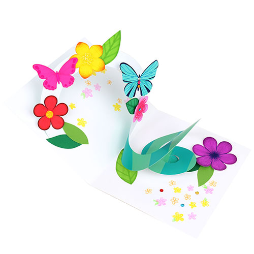 파노라마 입체 꽃과 나비