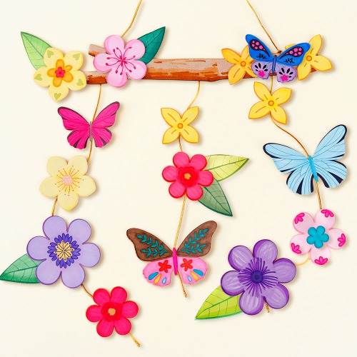 나뭇가지 꽃과 나비 벽걸이